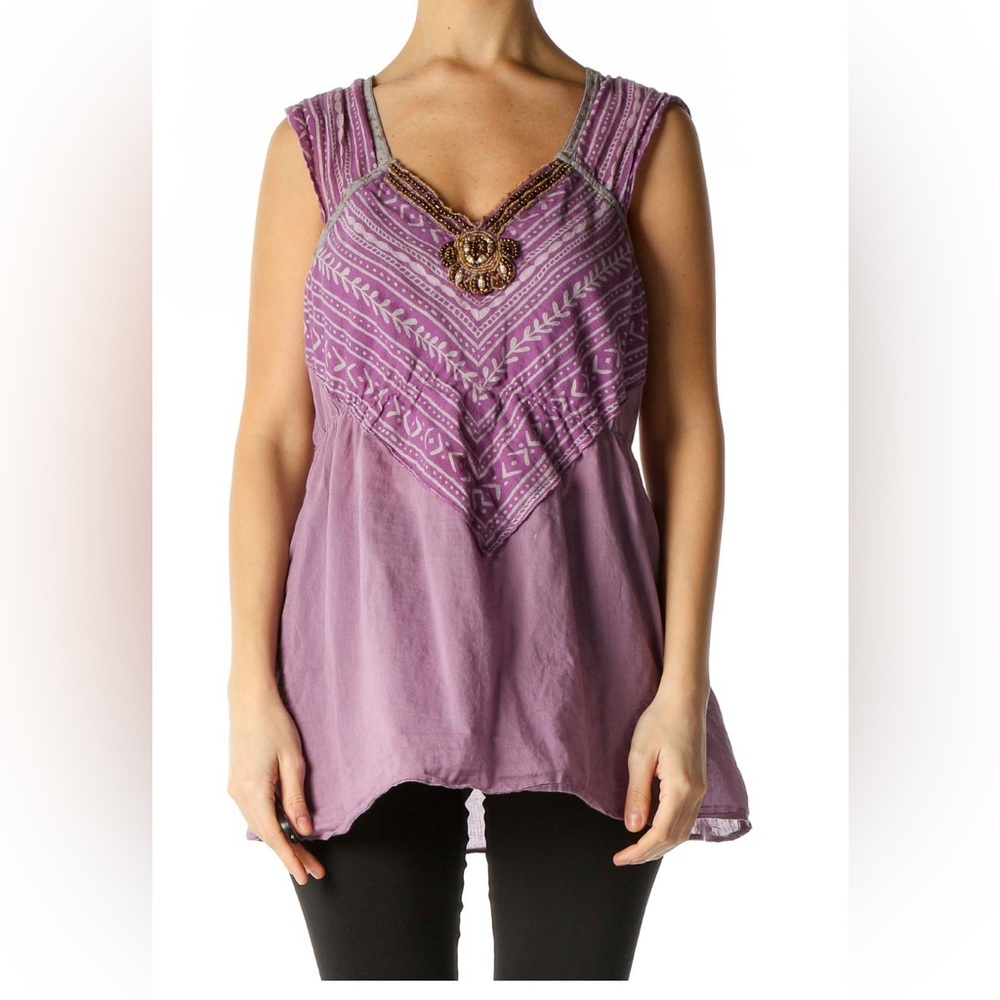 🌟 Bohemian Elegance: Free People Light Purple Blouse - XS - Lightly Used